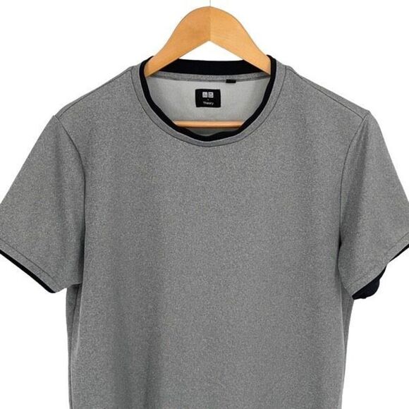 Uniqlo X Theory Short Sleeve Crew Neck Active‎  T-Shirt Size  XL Gray - Picture 2 of 7